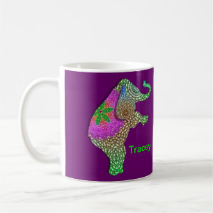 Mug Un éléphant indien chanceux aux couleurs arc-en-