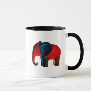 Mug Un éléphant stylisé rouge et noir.