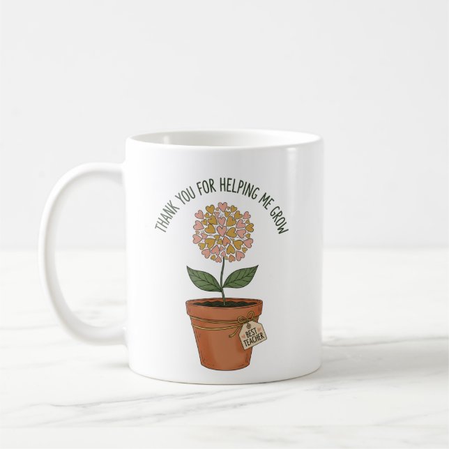 Mug Un enseignant m'aide à grandir Fleur sauvage Bouqu (Gauche)