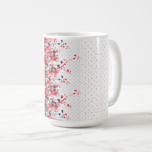 Mug Un ensemble complexe de design floral noir et blan