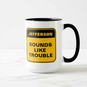 Mug Un étiquette d'avertissement jaune amusant semble