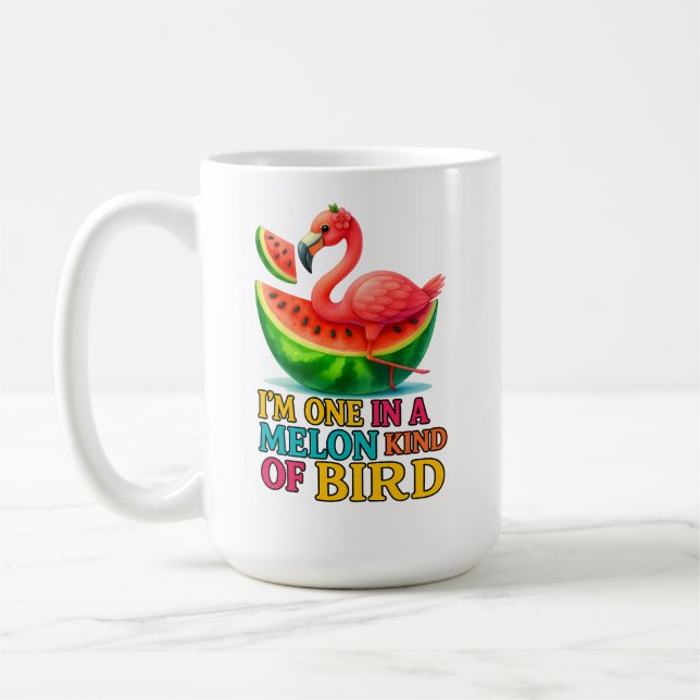 Mug Un flamant rose dans un melon - Oiseau tropical dr (Gauche)