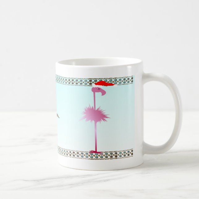 Mug Un Flamant rose rose de Noël (Droite)