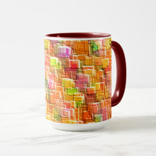 Mug Un gâchis exagéré de superpositions de carrés gauf