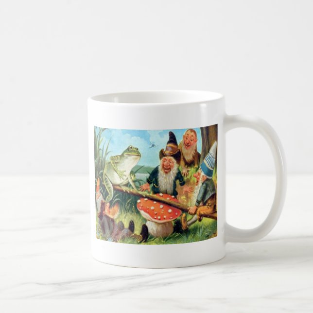 Mug Un Gnome et une grenouille sur une scie de champig (Droite)