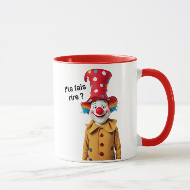 Mug Un grand clown multicolore au gros nez rouge. (Droite)