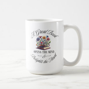 Mug Un grand livre ravit floral