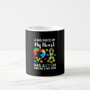 Mug Un Gros Morceau de Mon Cœur a l'Autisme et C'est M