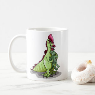 Mug Un Hadrosaurus Féminin Tenant Une Poupée.