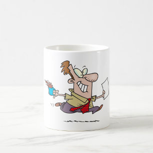 Mug Un Homme Coule Avec Du Café