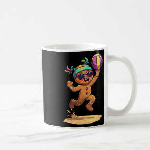 Mug Un homme en pain d'épices joue au volley-ball Noël