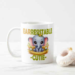 Mug Un jeu de mots amusant de Cutie. Caricature de Bab