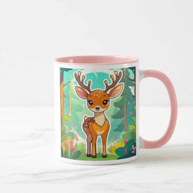 Mug Un jeune cerf tout mignon te regarde. (Droite)