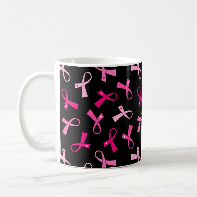 Mug Un joli Motif à ruban pour cancer du sein rose (Gauche)