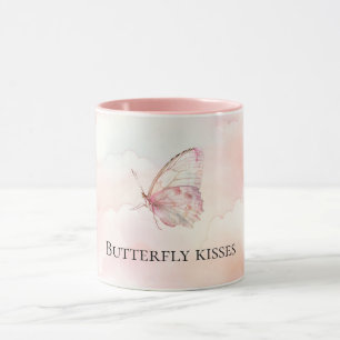Mug Un Joli Papillon Rose Dans Les Nuages