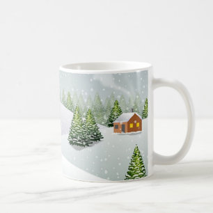 Mug Un jour d'hiver avec de la neige couverte par un s