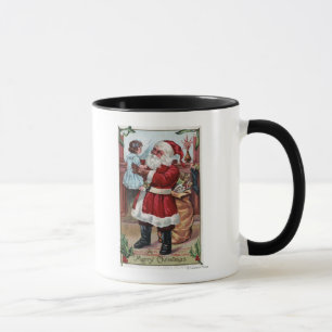 Mug Un joyeux ChristmasSanta tenant la fille dans le