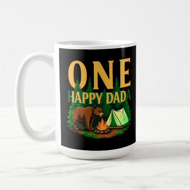 Mug Un Joyeux Dada Premier Anniversaire Ours Camping F (Gauche)