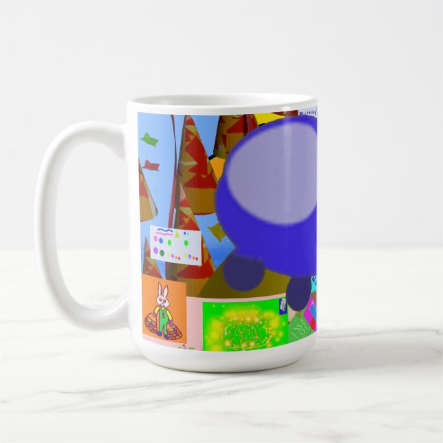 Mug Un joyeux dessin de vaisseau spatial (Gauche)