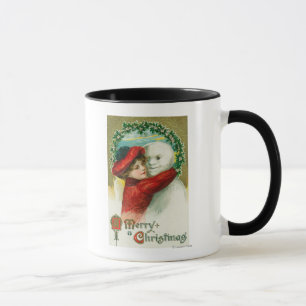 Mug Un Joyeux Noël étreignant la scène de bonhomme de