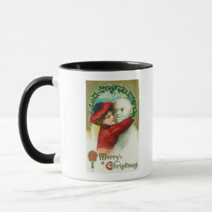 Mug Un Joyeux Noël étreignant la scène de bonhomme de
