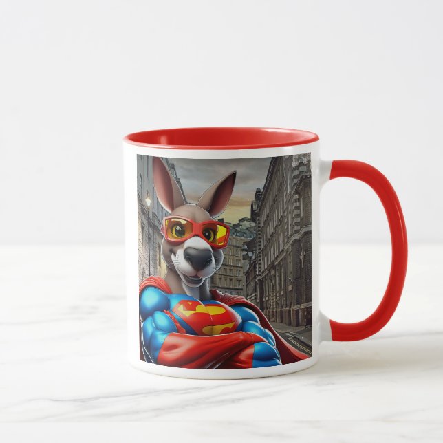 Mug Un kangourou super-héros. (Droite)