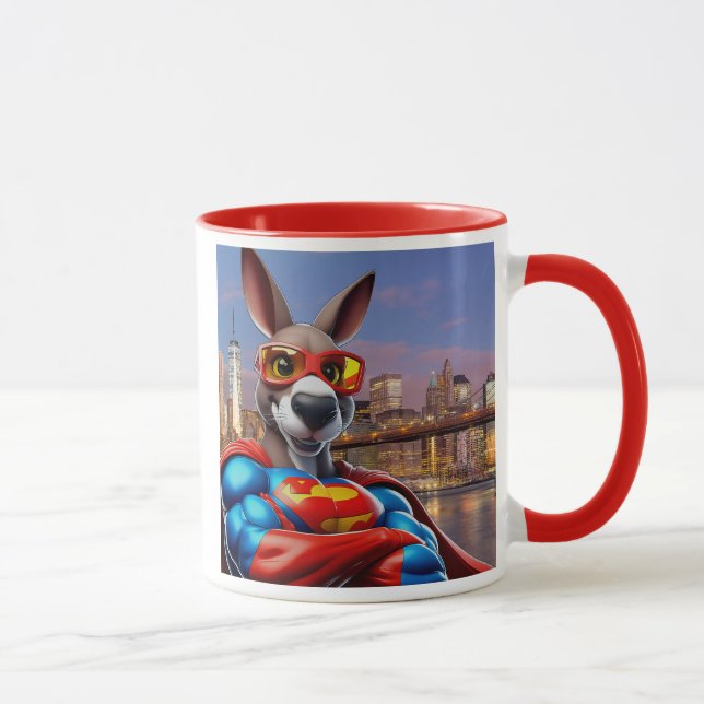 Mug Un kangourou super héros veille sur la cité.  (Droite)