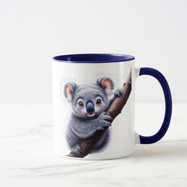 Mug Un koala mignon accroché à une branche. (Droite)