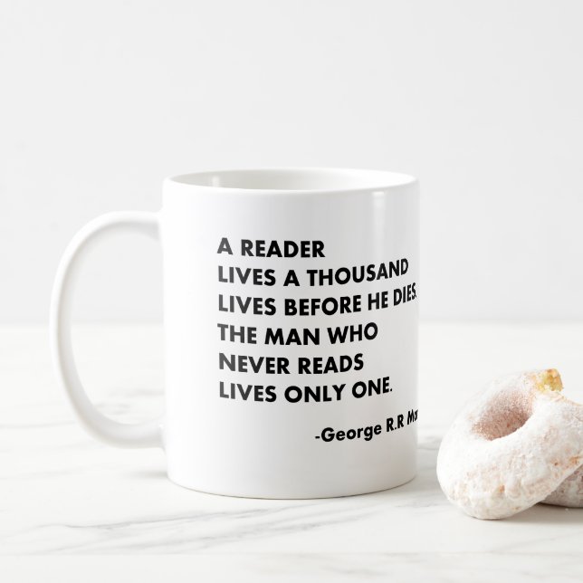Mug Un lecteur vit mille vies avant de mourir, (Avec donut)