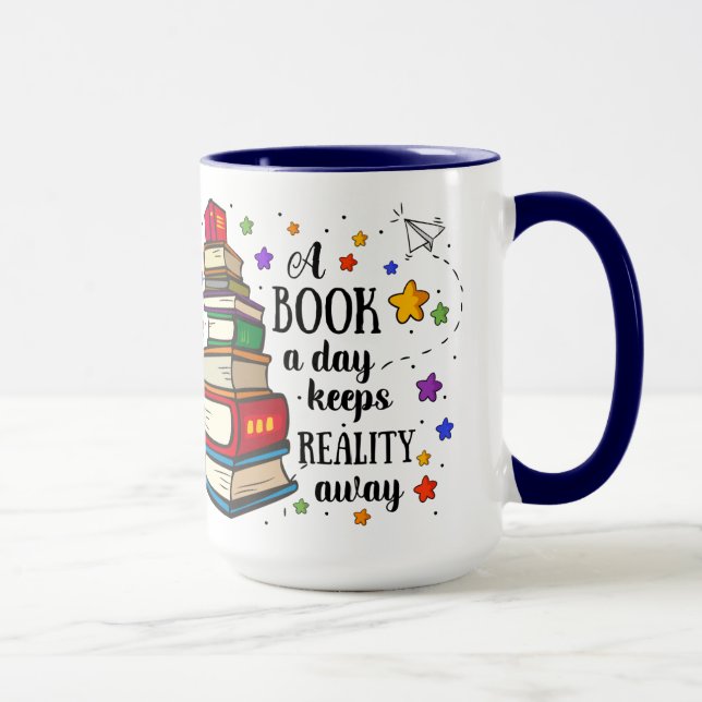 Mug Un Livre Par Jour Empêche La Réalité (Droite)