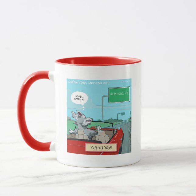 Mug Un Loup De Virginie Drôle (Gauche)
