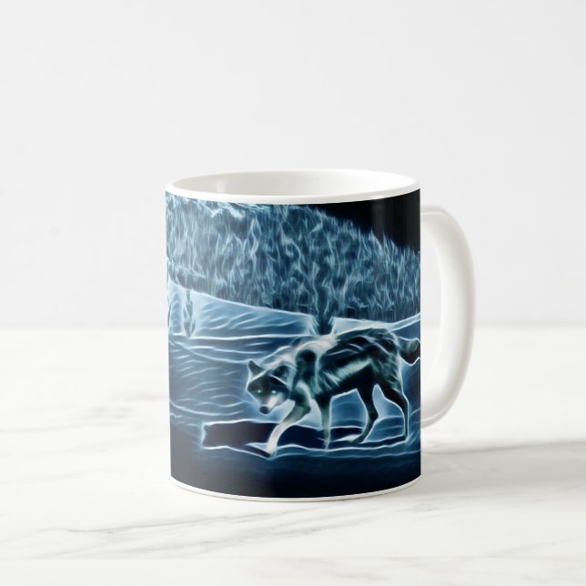 Mug Un Loup Sur Neige (Devant droit)