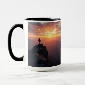 Mug Un majestueux lever de soleil vu du sommet de la m