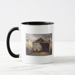 Mug Un maréchal-ferrant chaussant un cheval