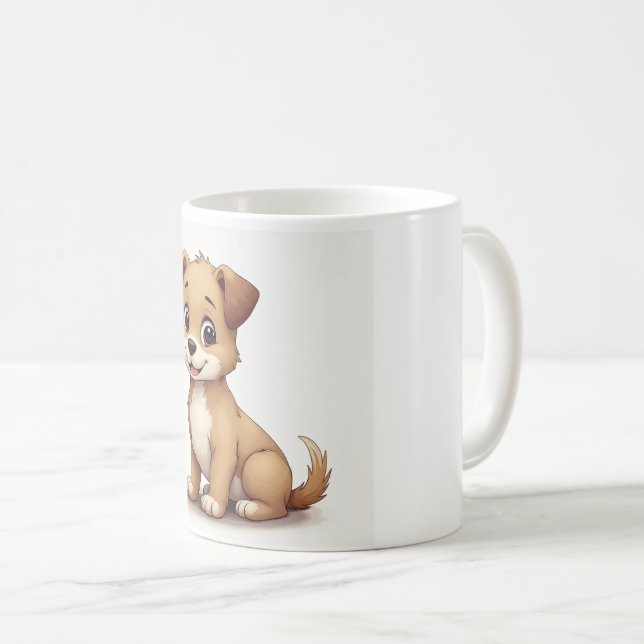 Mug un mignon chiot souriant (Devant droit)