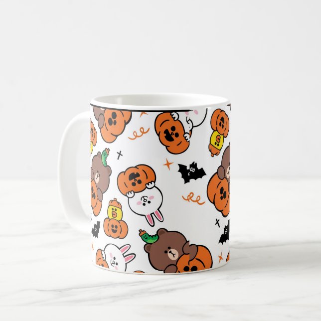 Mug Un mignon lapin et un Halloween d'ours (Devant gauche)