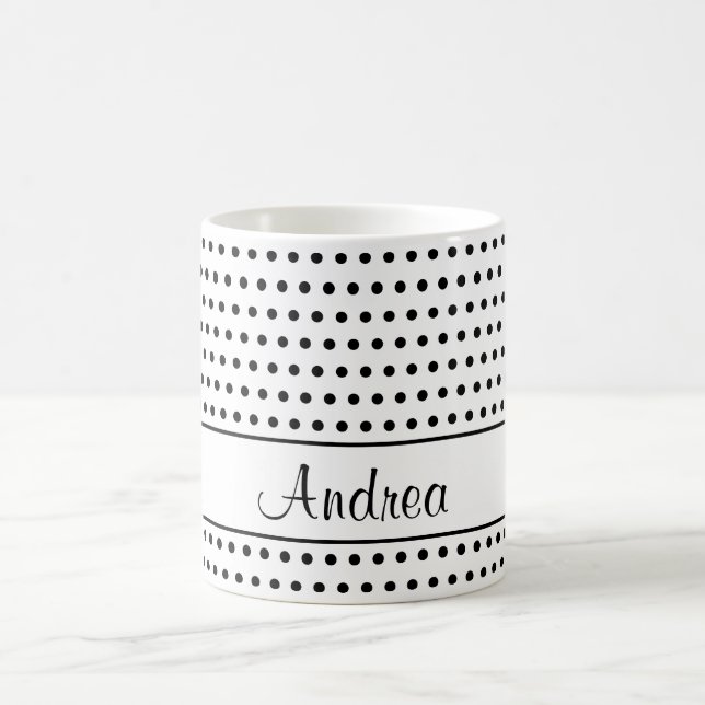 Mug Un Modèle Pour Votre Nom, Points Noirs Sur Blanc (Centre)