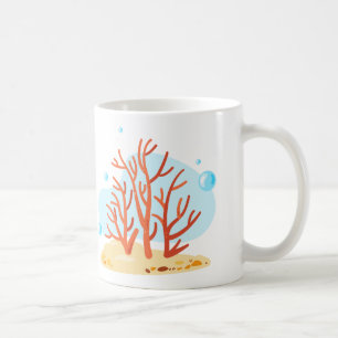 Mug Un monde sous-marin mignon. La vie marine. La barr
