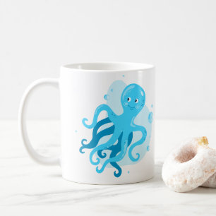 Mug Un monde sous-marin mignon. La vie marine. Octopus