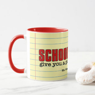 Mug Un morceau d'esprit amusant de l'enseignant Rouge