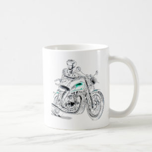 Mug Un motard stylé au look rétro.
