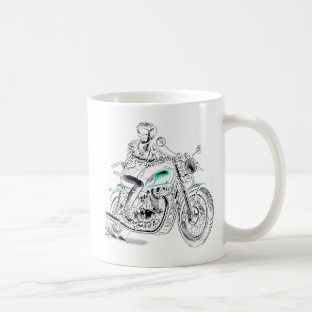 Mug Un motard stylé au look rétro. (Droite)