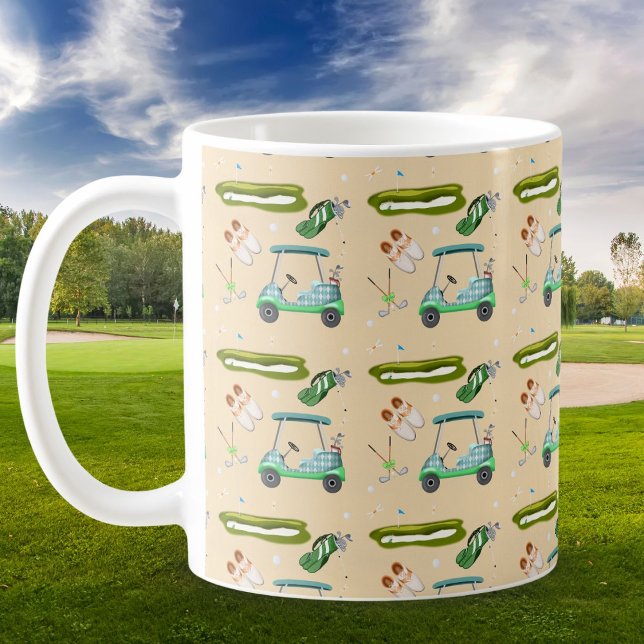 Mug Un motif de journée de golf  (Créateur téléchargé)