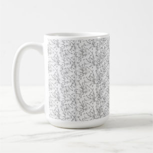 Mug Un motif floral noir et blanc raffiné, surligné