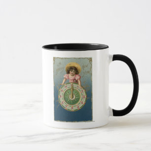 Mug Un nouveau YearGirl heureux placé sur une horloge