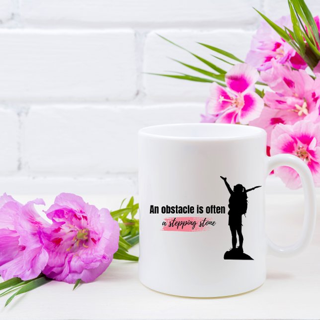 Mug Un obstacle est souvent une citation en pierre de  (Créateur téléchargé)