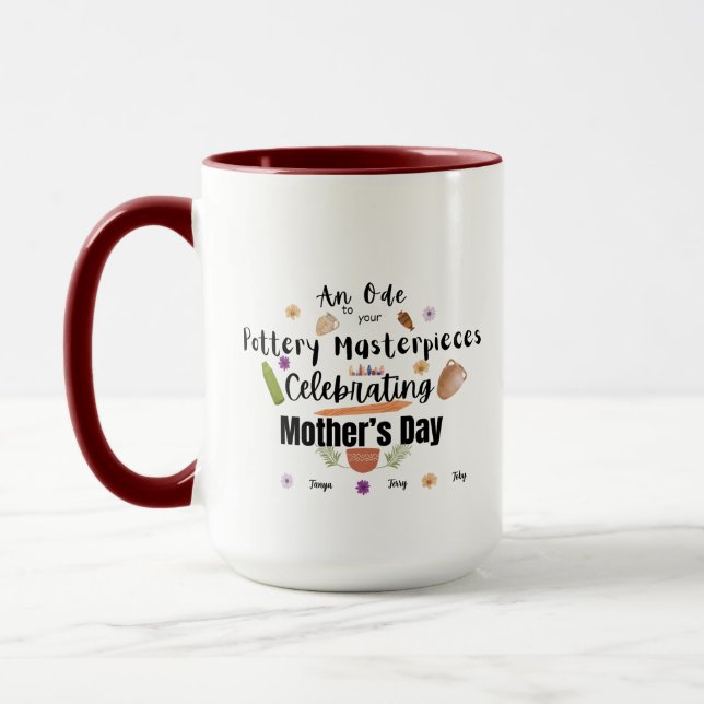 Mug Un Ode à la poterie Fête des mères de maman (Gauche)