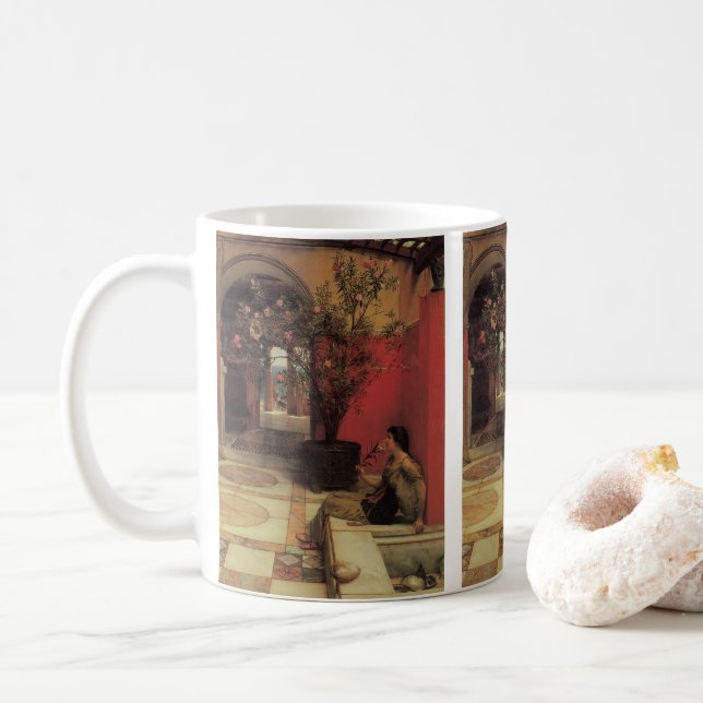 Mug Un Oleander par Alma Tadema, Fleurs Vintage (Avec donut)