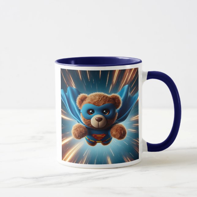 Mug Un ours en peluche super héros. (Droite)