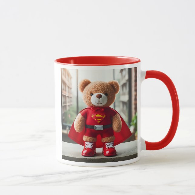 Mug Un ourson super-héros en peluche. (Droite)